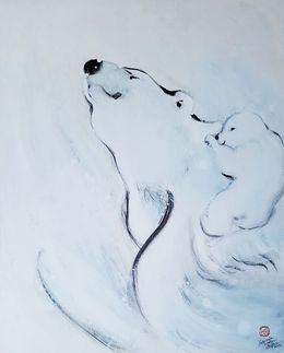 Painting, Nature Ours blancs amoureux, Sounya Whang