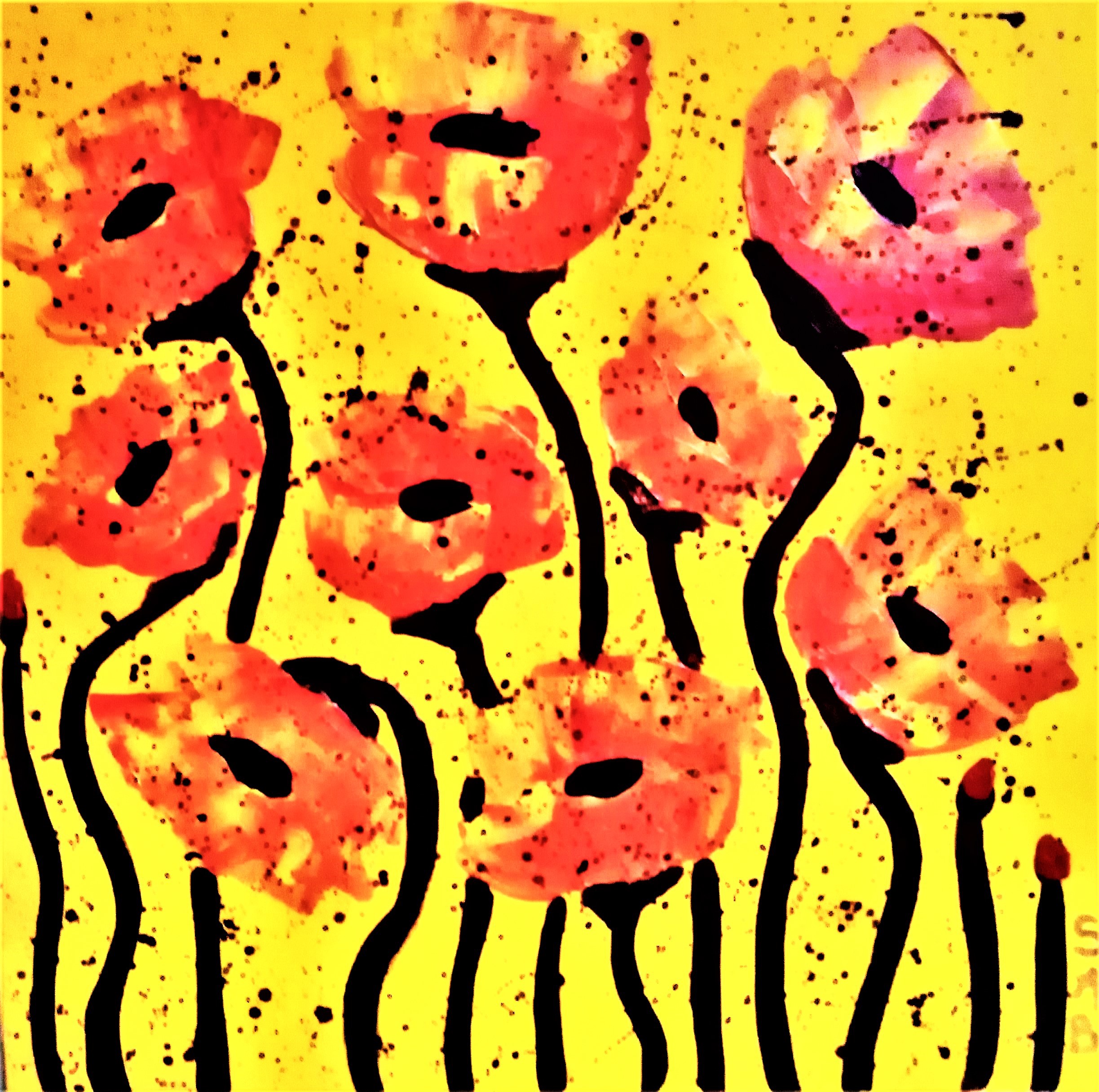 SAB, Coquelicots N°9 jaune orange SAB, Coquelicots N°9 jaune orange