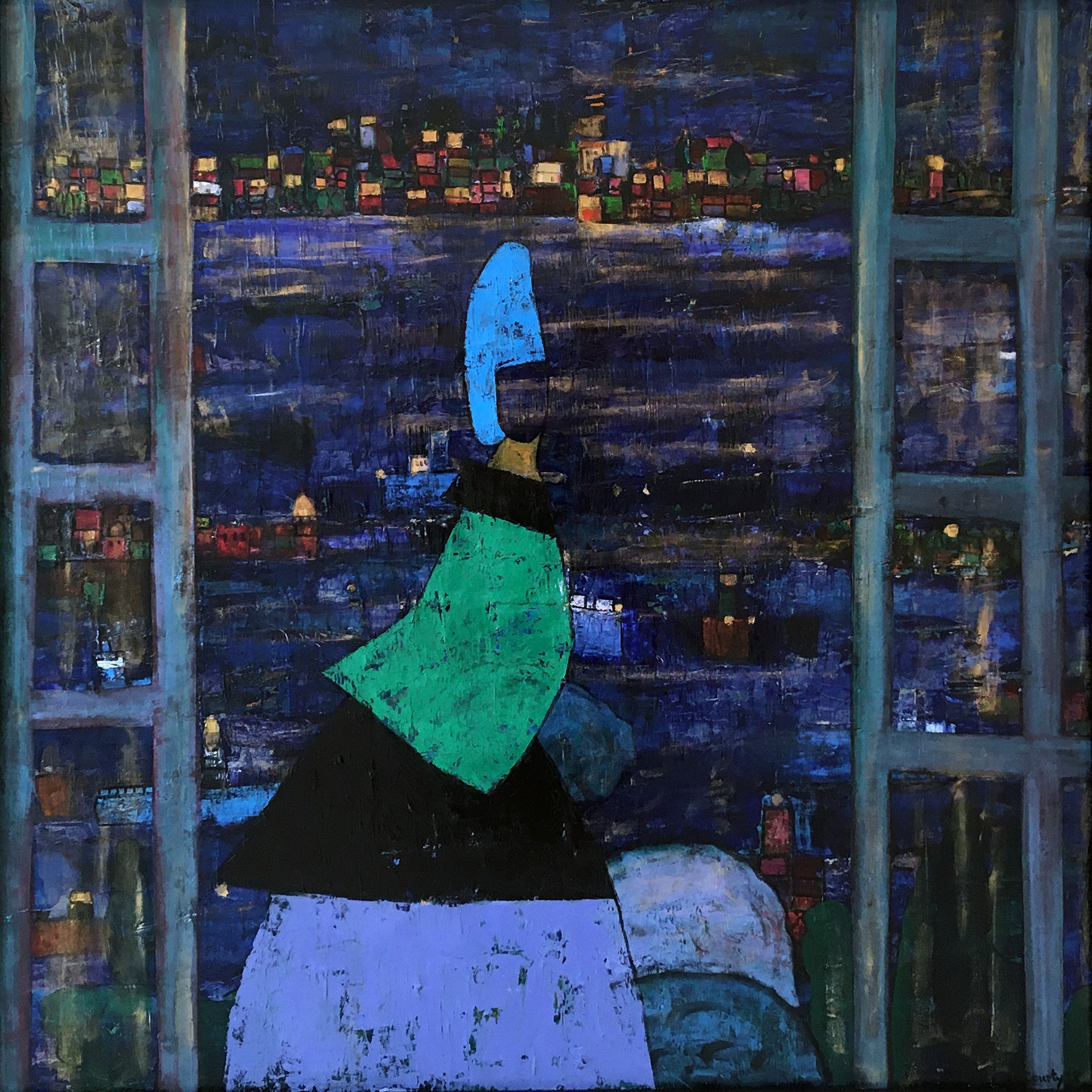 Jean-Pierre Al Courty, La passante mystérieuse au balcon Jean-Pierre Al Courty, La passante mystérieuse au balcon