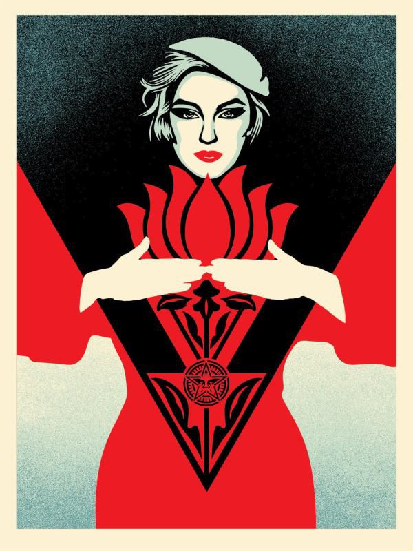 Shepard Fairey (Obey), Noir Flower Woman (Red) Shepard Fairey (Obey), Noir Flower Woman (Red)