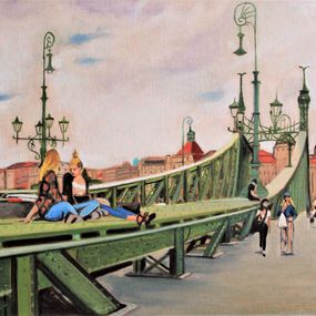 Painting, N° 1080 Budapest 2. Széchenyi Lànchid A., R. Cavalié