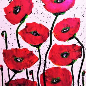 Painting, Coquelicots N°8 blanc, SAB