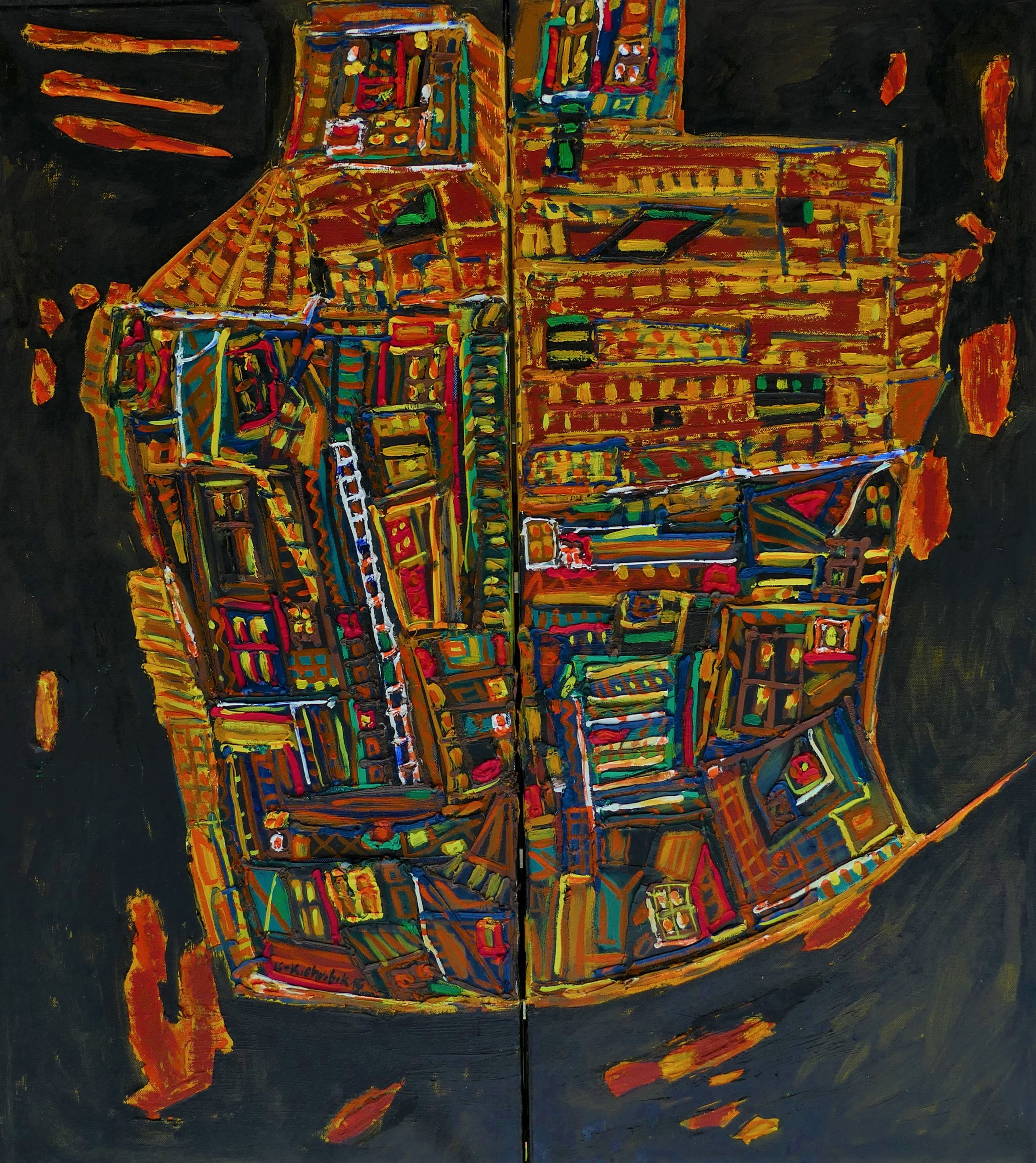 Karl-Karol Chrobok, Dreamed city - night - diptych Karl-Karol Chrobok, Dreamed city - night - diptych