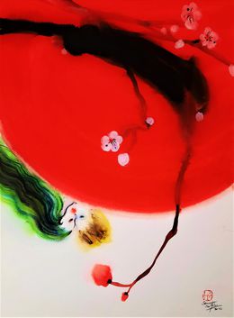 Painting, Portrait Amoureux au Claire de la lune, Sounya Whang
