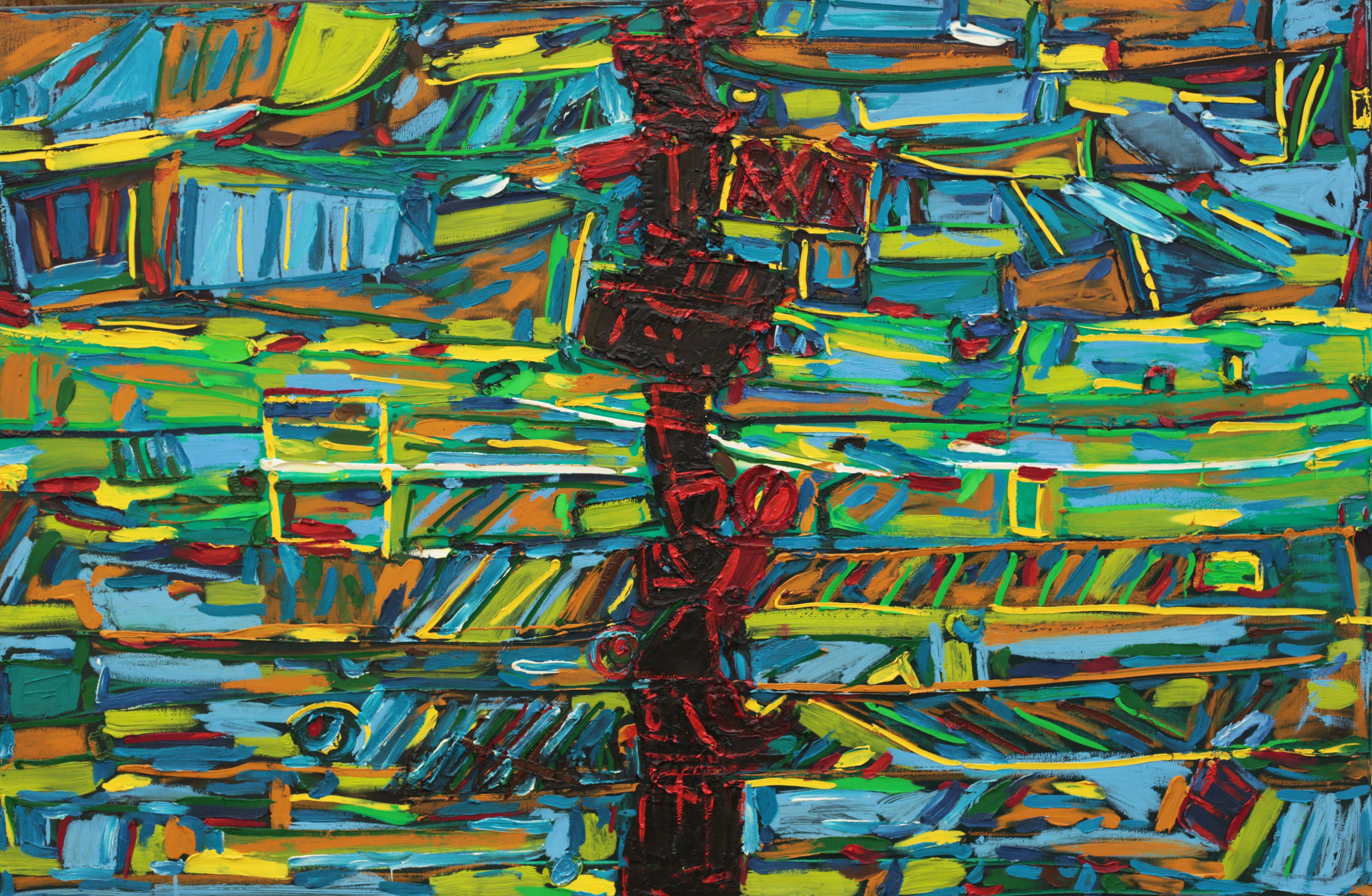 Karl-Karol Chrobok, Spring landscape with tower Karl-Karol Chrobok, Spring landscape with tower