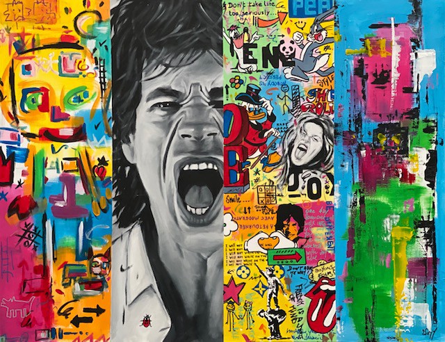Michael Edery, Mick Jagger abstract Michael Edery, Mick Jagger abstract