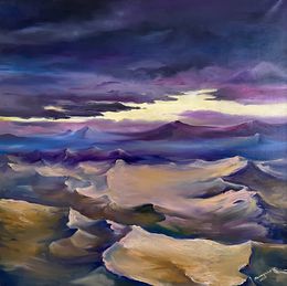 Peinture, Sunset on Mars Sea, Evgeniya Kapatskaya