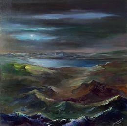 Peinture, The lake under the Moon, Evgeniya Kapatskaya