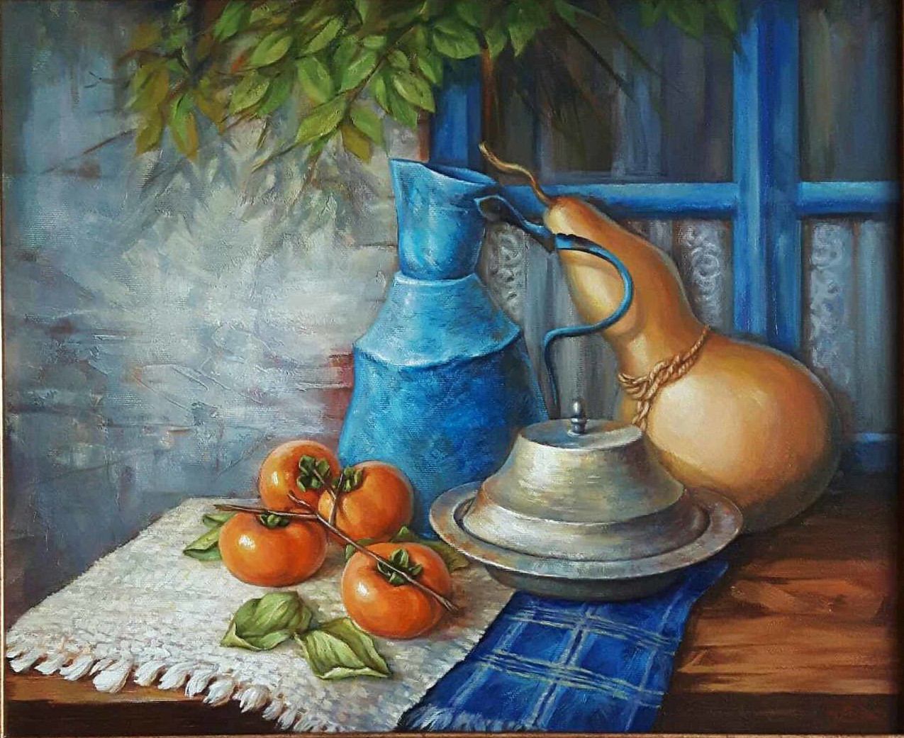Venelin Fotev, Still life with a blue jug Venelin Fotev, Still life with a blue jug