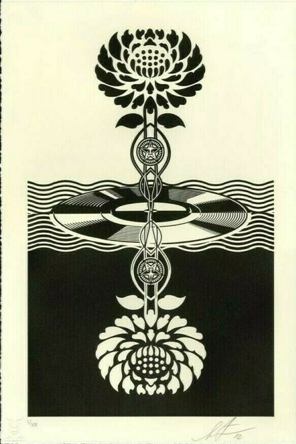 Shepard Fairey (Obey), Post Punk Flower - Black Shepard Fairey (Obey), Post Punk Flower - Black