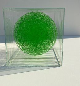 Monyalos vert clair Sculpture en verre numérotée N°1/5, Sébastien Créteur
