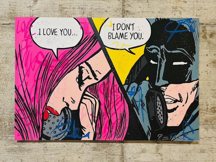 ▷ I Love You Batman by Simone De Rosa, 2022 | Painting | Artsper (1423104)