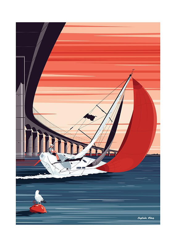 Captain Atlas, Pont de l'île de Ré - Digital Art digigraphie Captain Atlas, Pont de l'île de Ré - Digital Art digigraphie