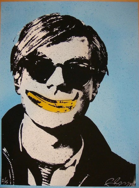 Rene Gagnon, Andy Warhol with Banana Smile Rene Gagnon, Andy Warhol with Banana Smile