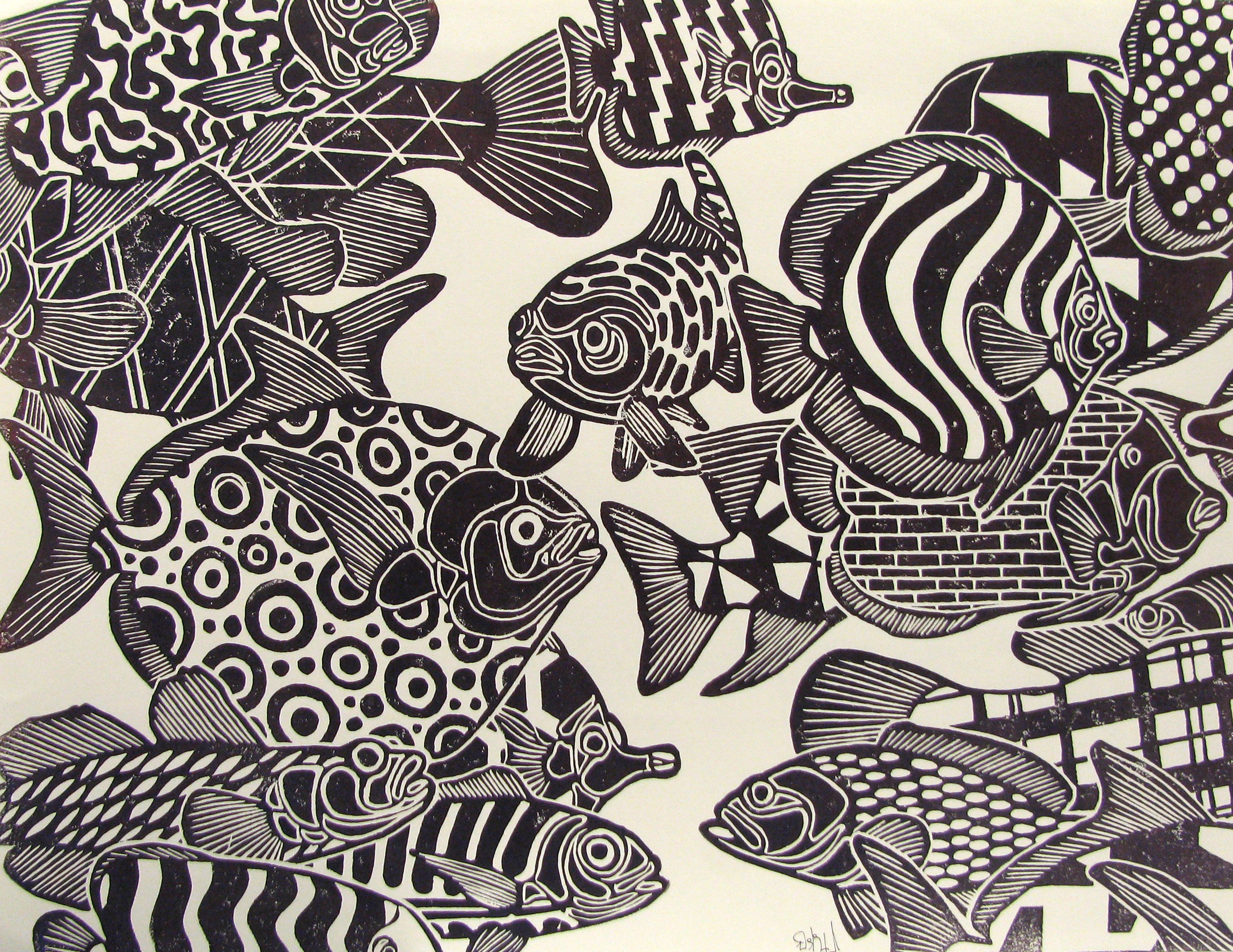 Osru, Banc de poisson monochrome (02027) Osru, Banc de poisson monochrome (02027)