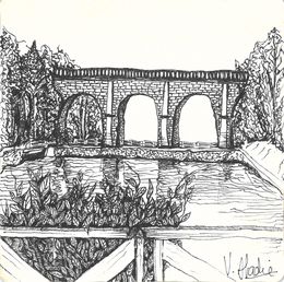 Dessin, Le pont de St Yrieix, Valérie Abadie