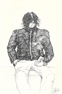 Fine Art Drawings, L'homme au téléphone, Valérie Abadie