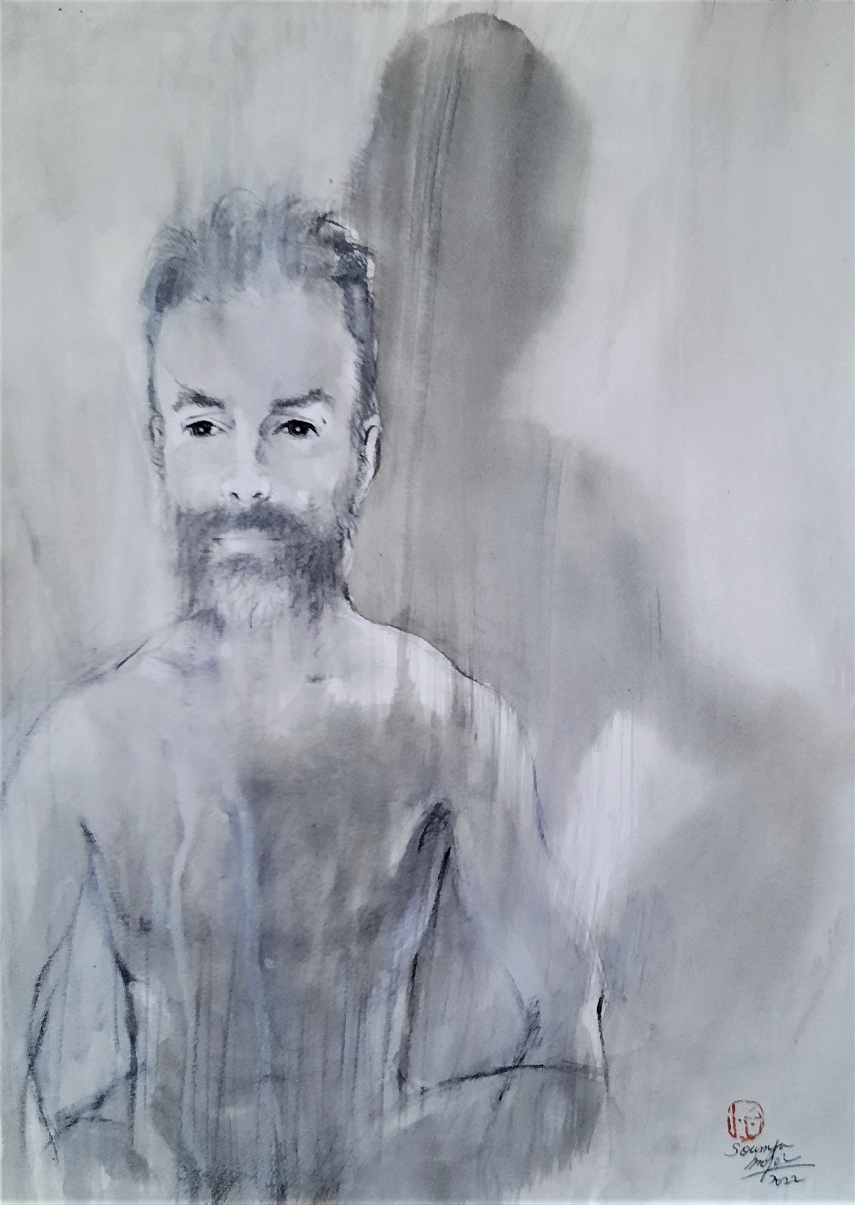 Sounya Whang, Portrait Homme méditant Sounya Whang, Portrait Homme méditant
