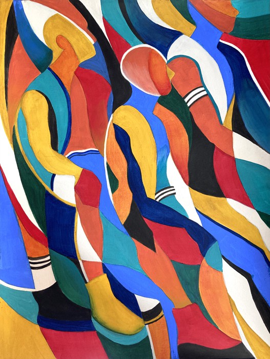 Kathleen Ney, High Tops, acrylic painting Kathleen Ney, High Tops, acrylic painting