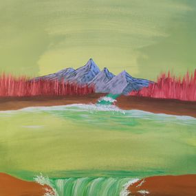 Gemälde, Sans nom vert, Zakaria Aboukhriss