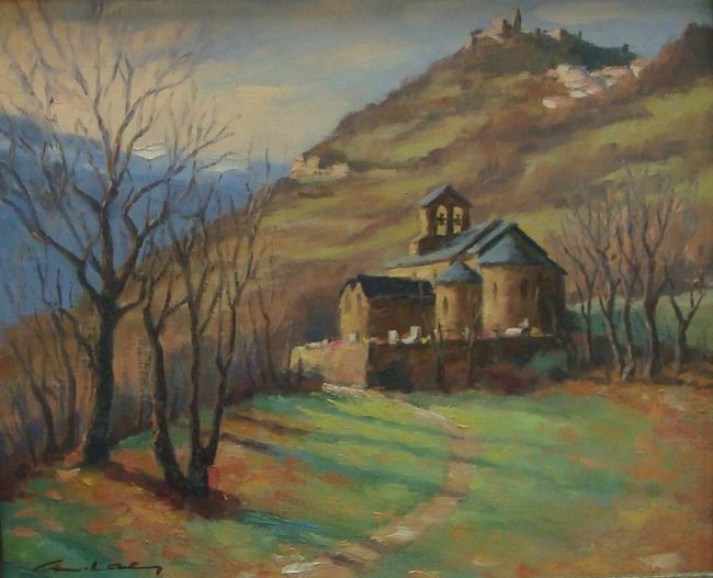 André Lac, Eglise romane et château cathare de Lordat André Lac, Eglise romane et château cathare de Lordat