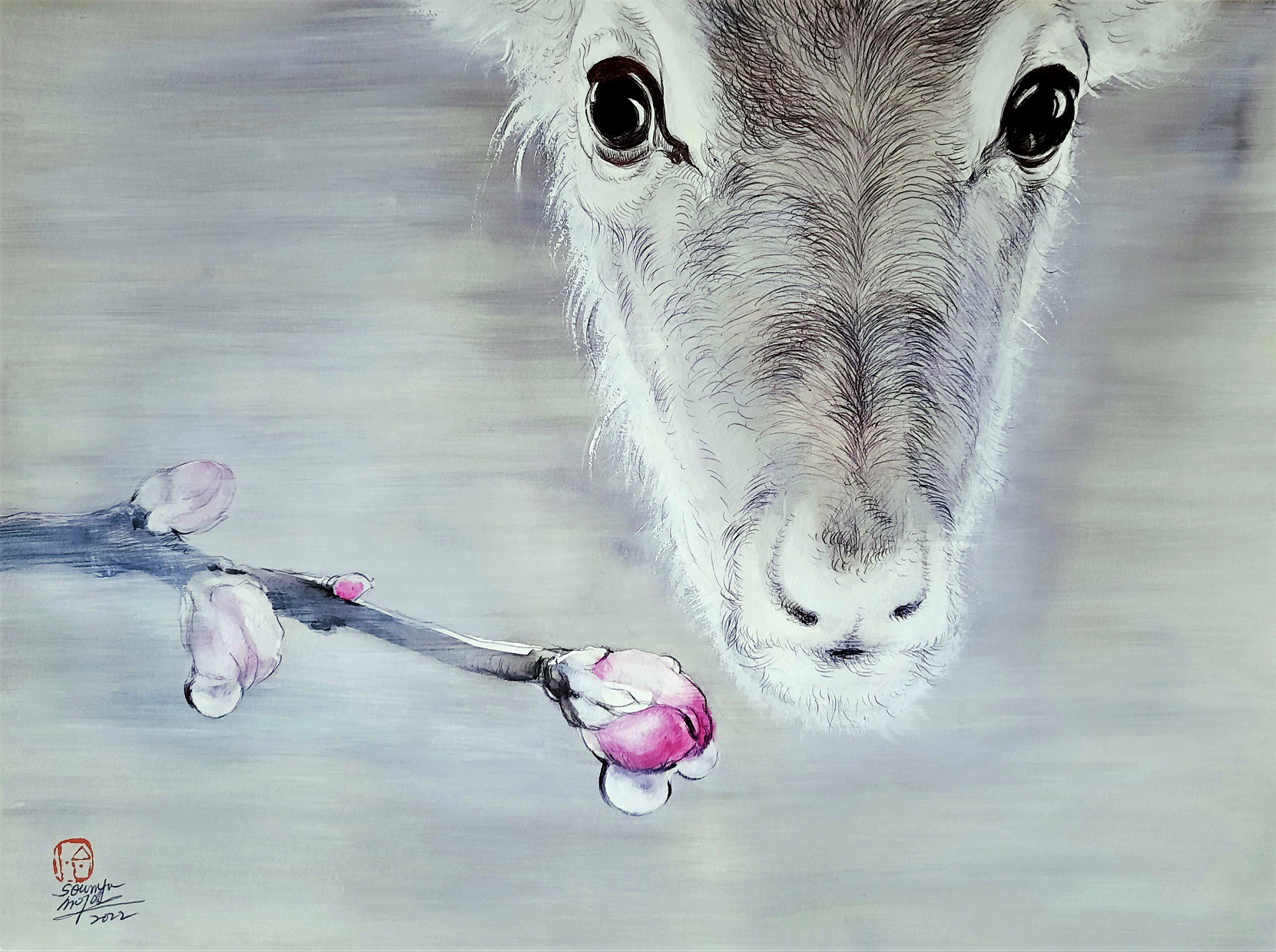 Sounya Whang, Nature Caribou Méditation fleur Sounya Whang, Nature Caribou Méditation fleur