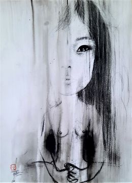 Painting, Portrait Méditante, Sounya Whang