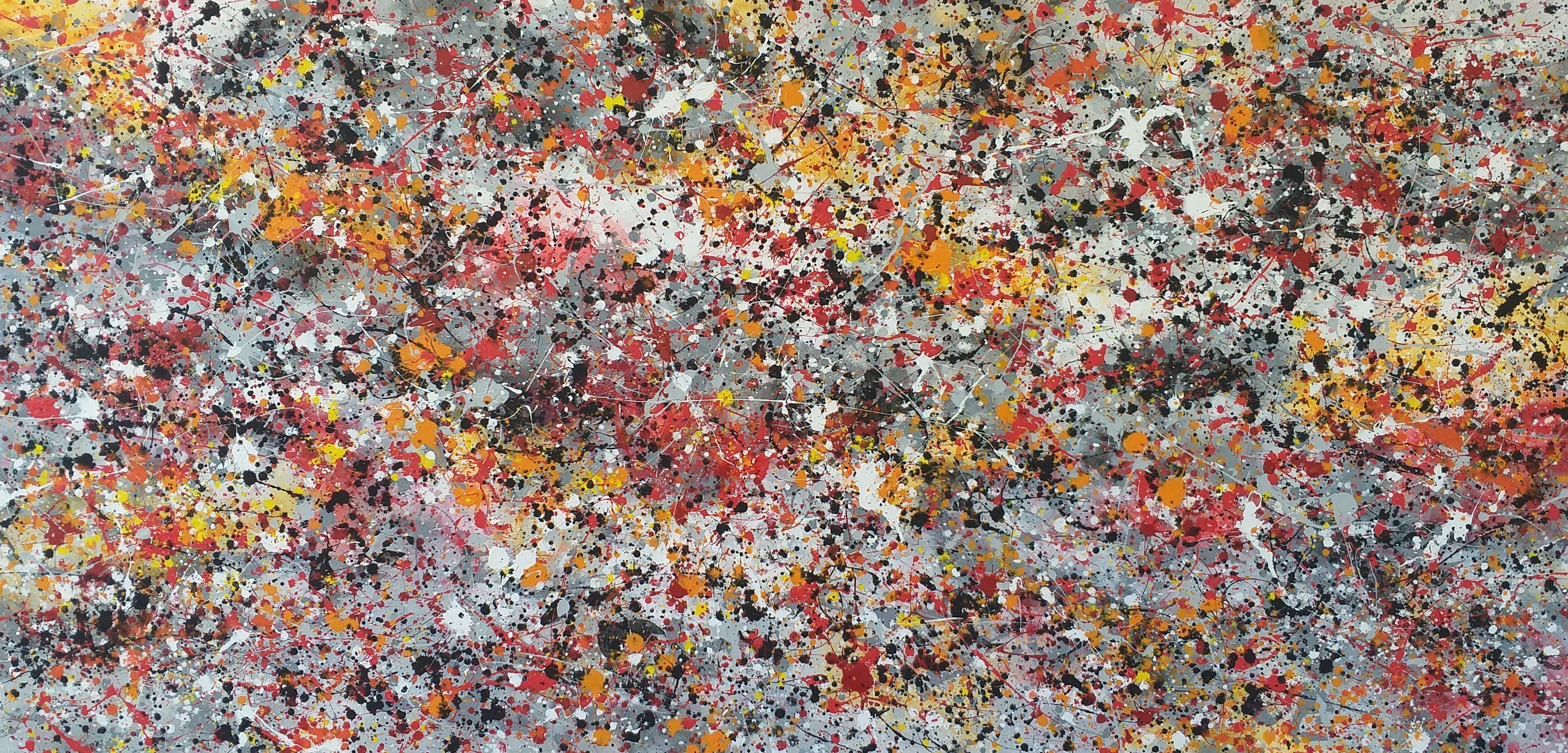 Max Yaskin, Abstract J. Pollock style acrylic Max Yaskin, Abstract J. Pollock style acrylic