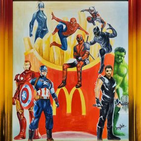 Painting, Superheroes love fries, Sanuj Birla