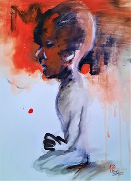 Painting, Portrait Enfant méditant, Sounya Whang