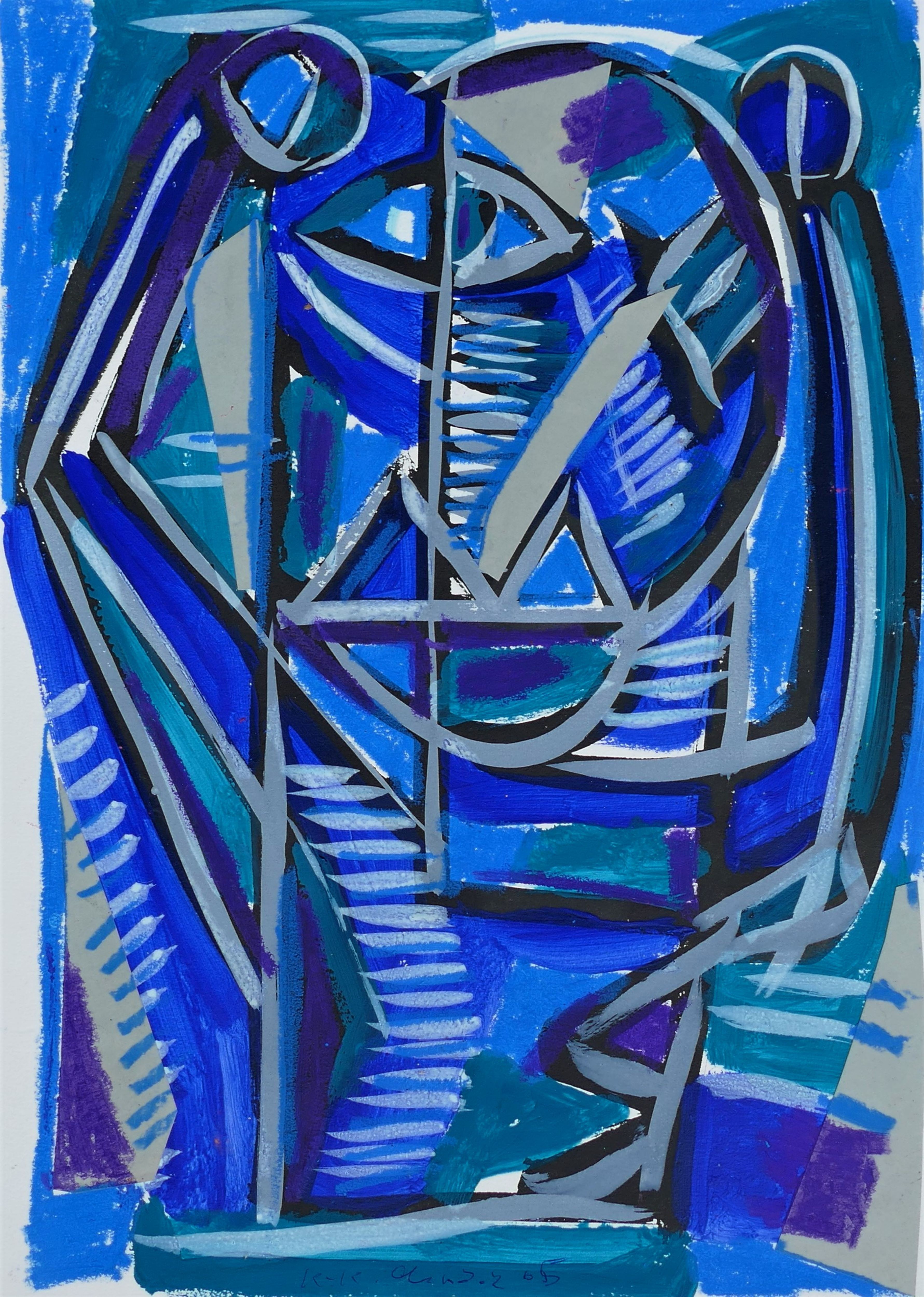 Karl-Karol Chrobok, Head with two standing figures Karl-Karol Chrobok, Head with two standing figures