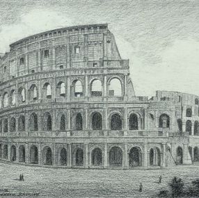 Dibujo, Colisée, Rome, Frédéric Schmied