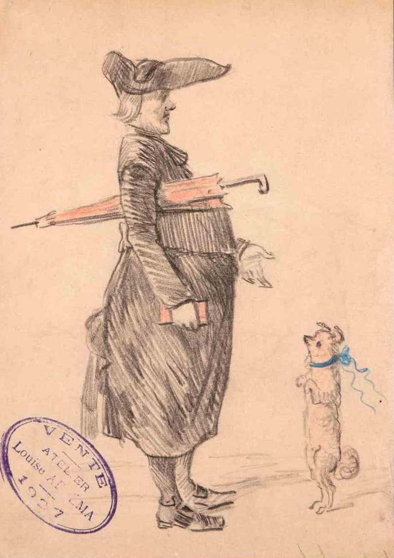 Louise Abbéma, Old Lady with Dog Louise Abbéma, Old Lady with Dog