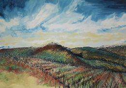 Peinture, Vignes Arbois #1, Laure-Anne Lemaire