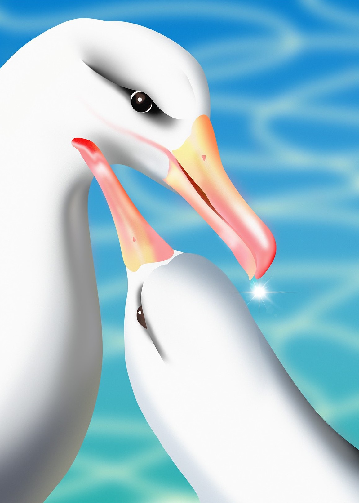 Kaixin Lyu, Seagul love - Digital Art digigraphie Kaixin Lyu, Seagul love - Digital Art digigraphie