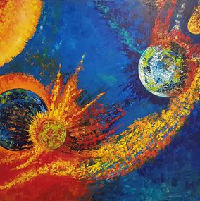 Painting, Planet Storm, Hannelore Bueki
