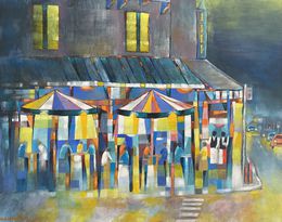 Gemälde, parisian cafe 2, Samiran Boruah