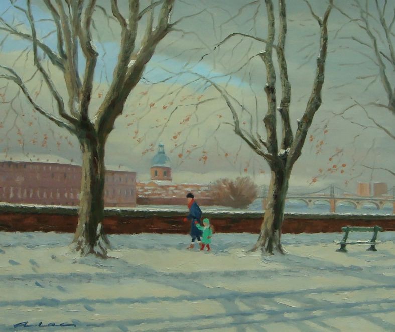 André Lac, Neige sur les quais de Toulouse André Lac, Neige sur les quais de Toulouse