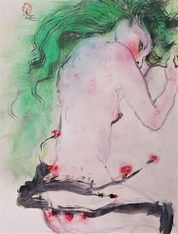 Painting, Portrait Femme nue dormant, Sounya Whang