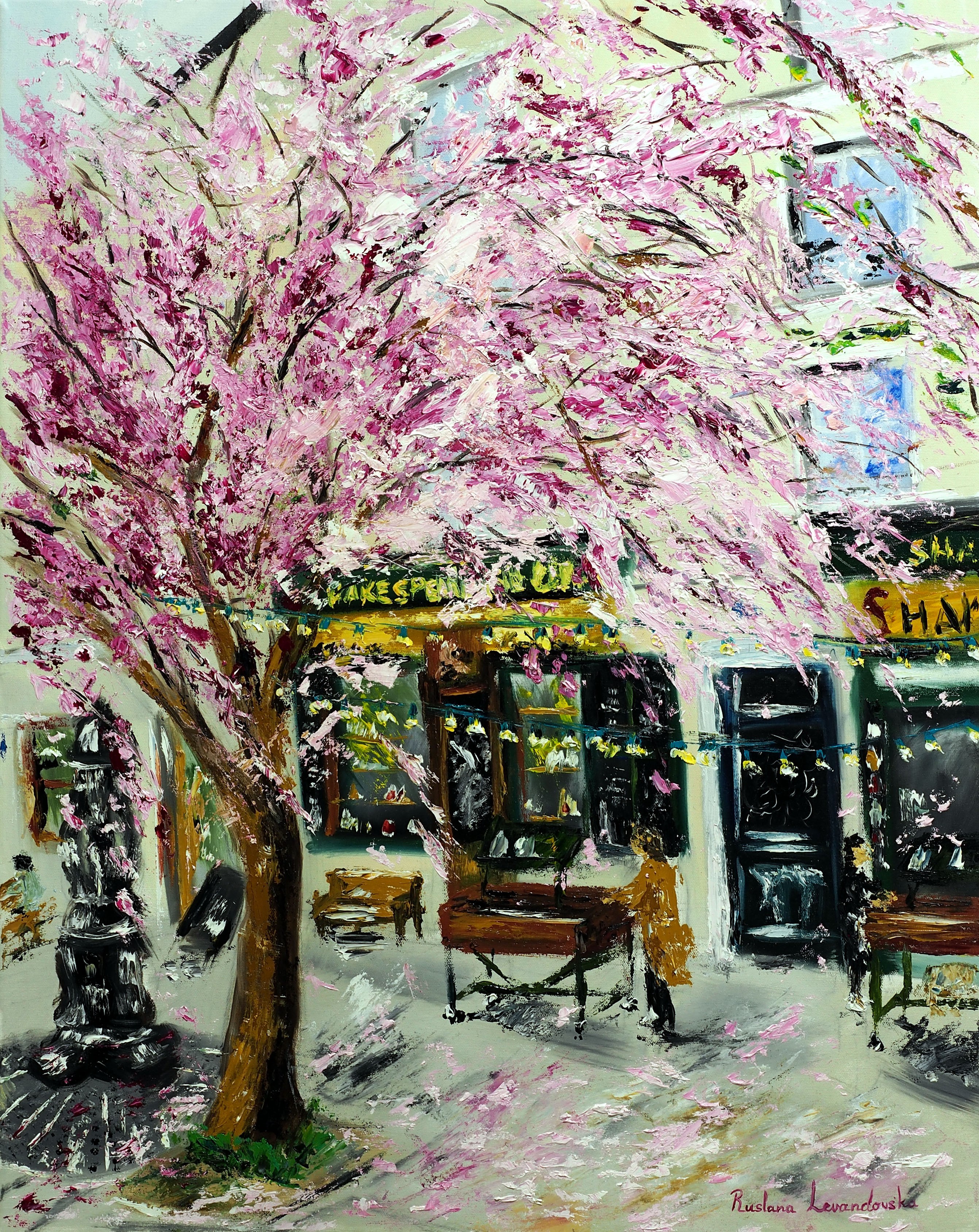 Ruslana Levandovska, Cherry Blossoms by Shakespeare & Company, Paris II Ruslana Levandovska, Cherry Blossoms by Shakespeare & Company, Paris II