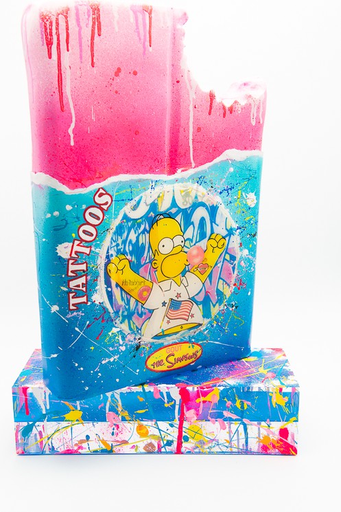 Rakel Wajnberg, Malab'art Homer SImpson, Escultura vendida con pedestal de plexiglás