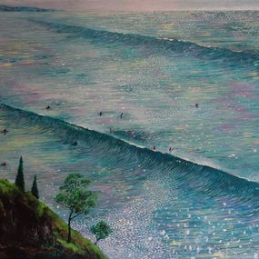 Painting, Sunshine setwaves, Peter de Boer