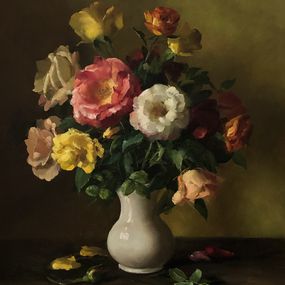 Peinture, Roses en bouquet, Sergueï Toutounov