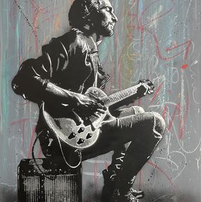 Painting, A Guitar player, Jef Aérosol