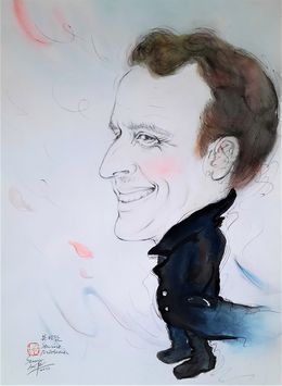 Painting, Portrait Emmanuel Macron, Sounya Whang