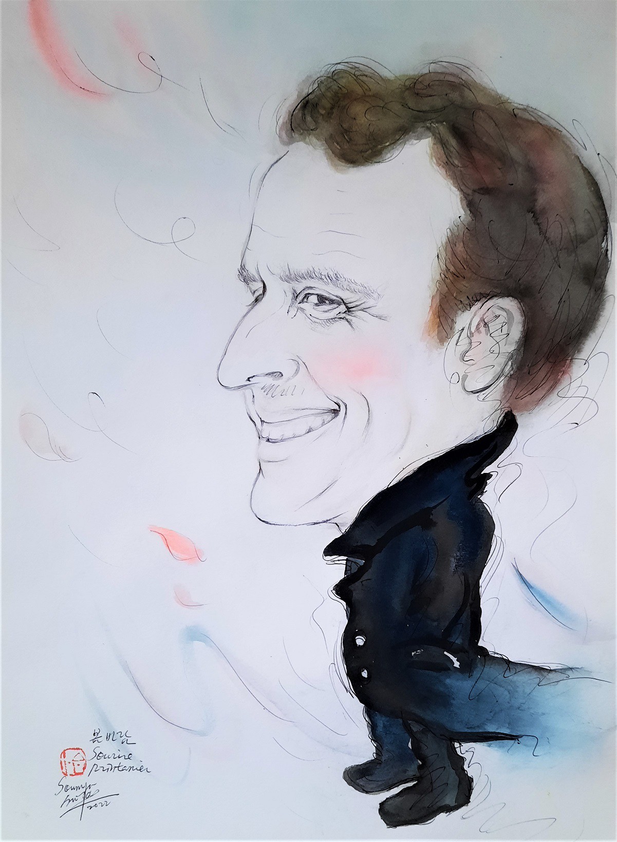 Sounya Whang, Portrait Emmanuel Macron Sounya Whang, Portrait Emmanuel Macron