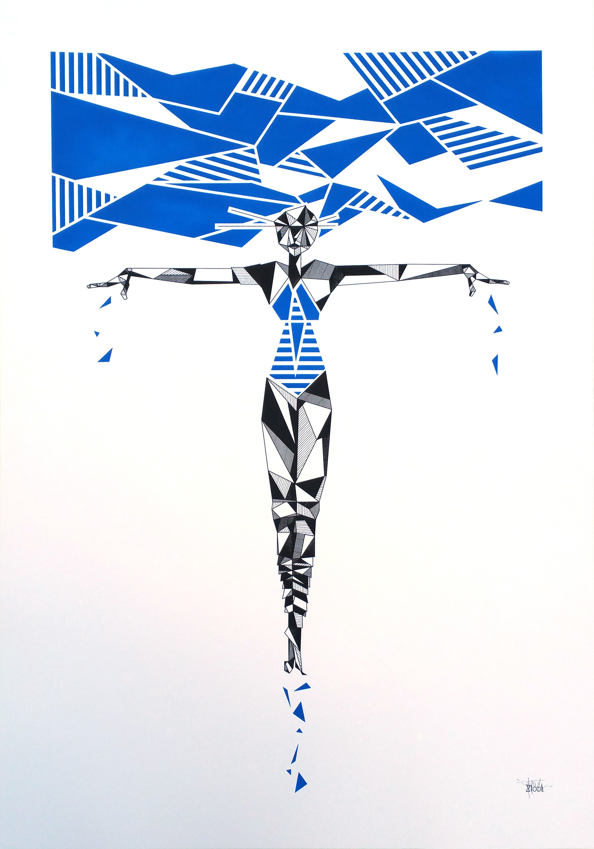 Stoul, Oru Serigraff Color Blue Stoul, Oru Serigraff Color Blue