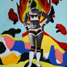 Fine Art Drawings, La lutteuse mexicaine, Sandra Paris