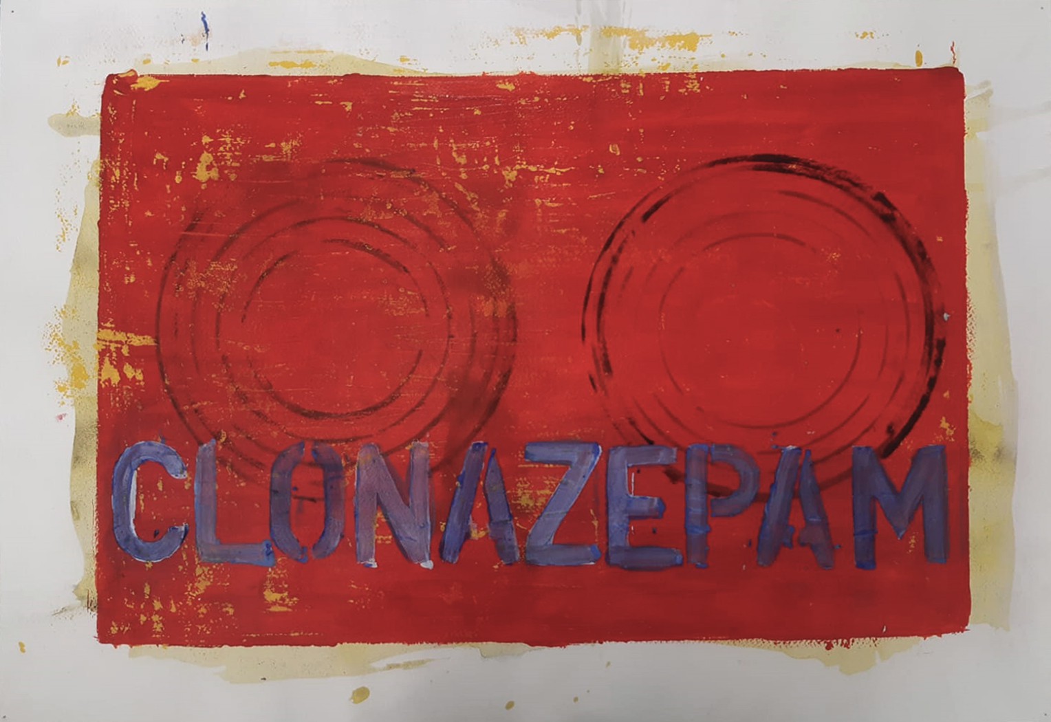 Sergio Bazan, Clonazepam. Painting From the Chaleco Quimico series Sergio Bazan, Clonazepam. Painting From the Chaleco Quimico series
