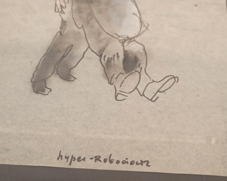 Tadeusz Kantor, Homme au porte-voix, Fine Art Drawings on washi paper